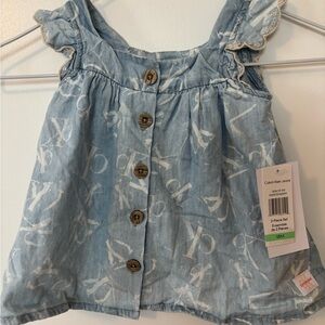 Calvin Klein Jeans Baby Light Blue Patterned Dress NWT